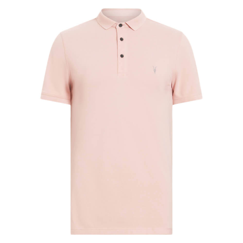 AllSaints Reform Short Sleeve Bramble Pink Polo Shirt